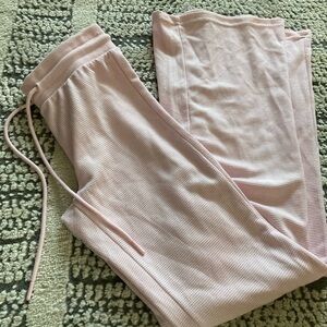 Manifest Offline soft Pink Women's Waffle Knit Flare Pajama Pants XS